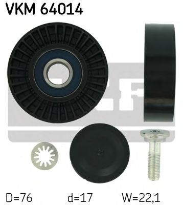 Направляющий / паразитный ролик  поликлинового ремня SKF VKM 64014
