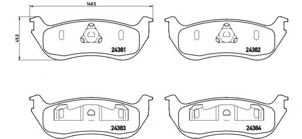 Тормозные колодки BREMBO P 24 068