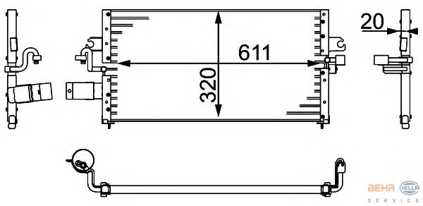 Радіатор кондиціонера HELLA 8FC 351 037-061