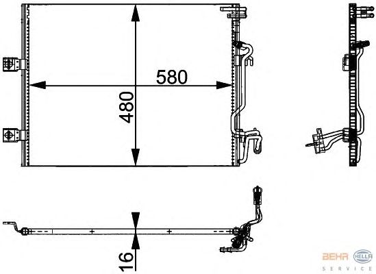 Радиатор кондиционера HELLA 8FC 351 301-611