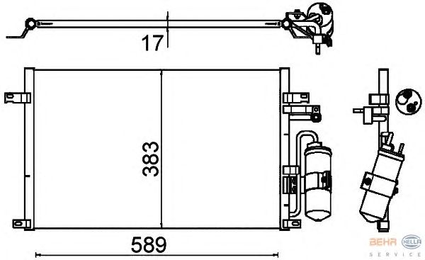 Радиатор кондиционера HELLA 8FC 351 310-721