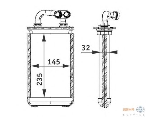Радиатор отопителя HELLA 8FH 351 311-291