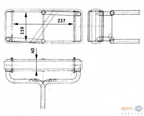 Радиатор отопителя HELLA 8FH 351 312-681