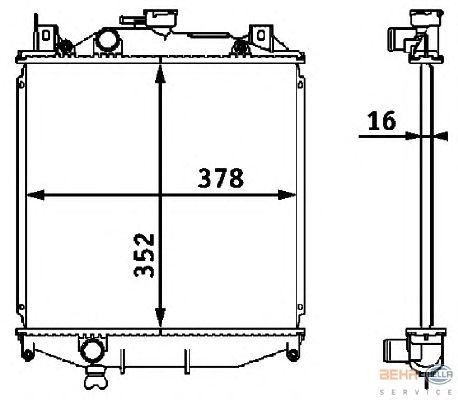 Радиатор, охлаждение двигателя HELLA 8MK 376 708-201