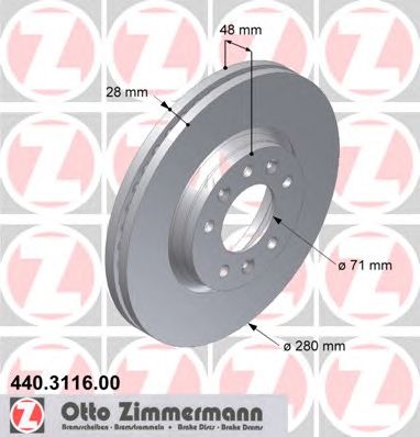 Гальмівний диск ZIMMERMANN 440.3116.00