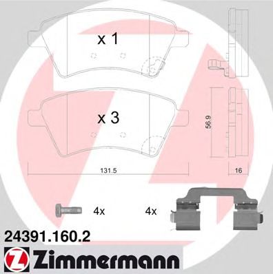 Тормозные колодки ZIMMERMANN 24391.160.2