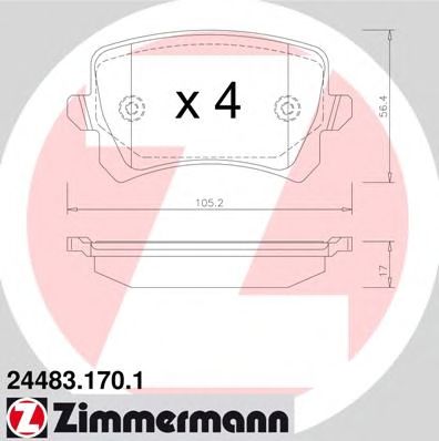 Тормозные колодки ZIMMERMANN 24483.170.1