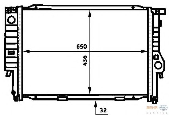 Радиатор, охлаждение двигателя HELLA 8MK 376 713-281