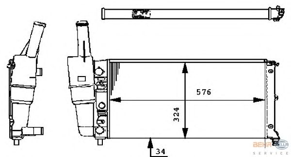 Радіатор, охолодження двигуна HELLA 8MK 376 713-544