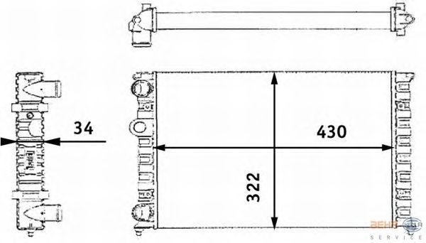 Радіатор, охолодження двигуна HELLA 8MK 376 713-741