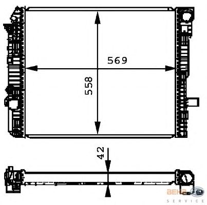 Радиатор, охлаждение двигателя HELLA 8MK 376 721-271