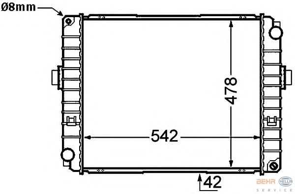 Радиатор, охлаждение двигателя HELLA 8MK 376 726-631