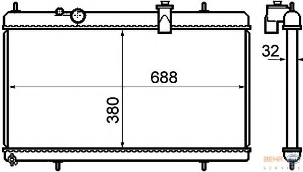 Радіатор, охолодження двигуна HELLA 8MK 376 732-751