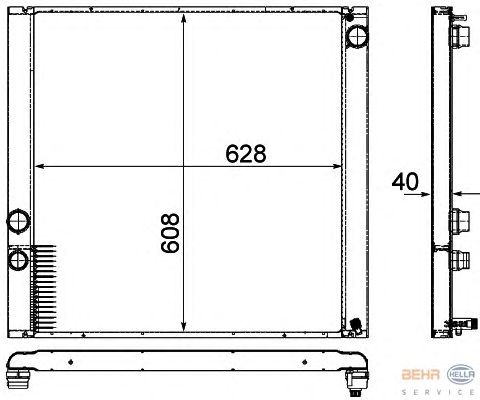 Радиатор, охлаждение двигателя HELLA 8MK 376 745-721