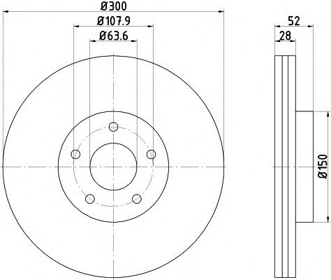 Тормозной диск HELLA 8DD 355 116-221 PRO