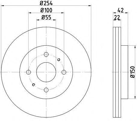 Тормозной диск HELLA 8DD 355 116-541 PRO