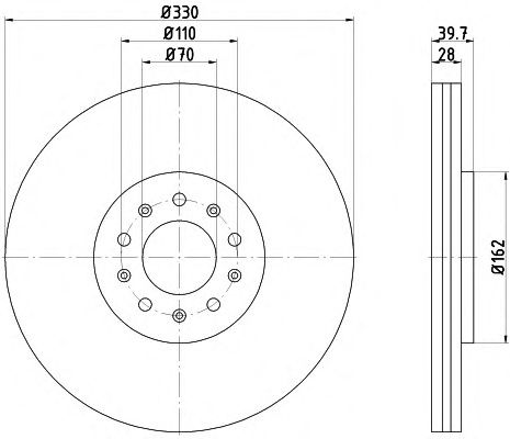 Тормозной диск HELLA 8DD 355 116-651 PRO