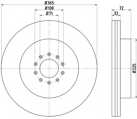 Тормозной диск HELLA 8DD 355 116-851 PRO