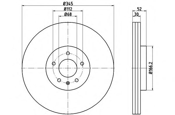 Тормозной диск HELLA 8DD 355 117-181 PRO