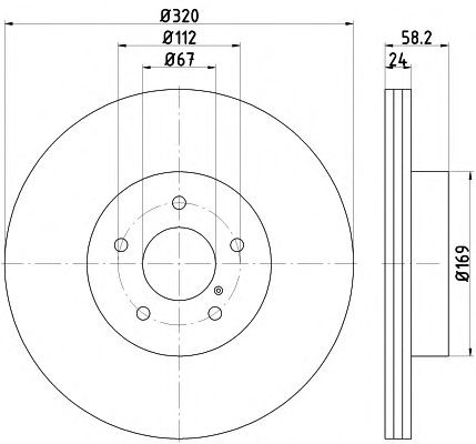 Тормозной диск HELLA 8DD 355 113-991 PRO