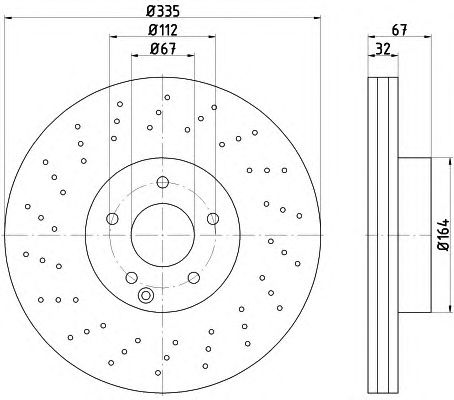 Тормозной диск HELLA 8DD 355 115-011 PRO