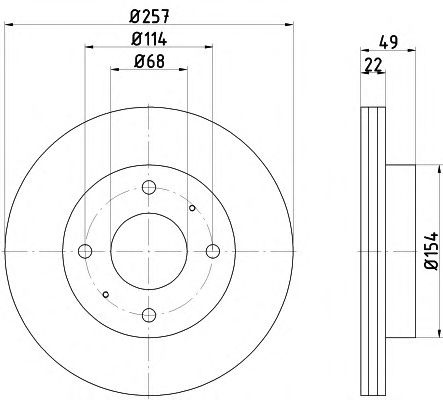 Тормозной диск HELLA 8DD 355 102-651