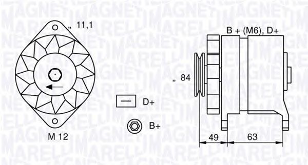 Генератор MAGNETI MARELLI 063321044010