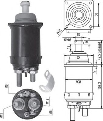 Втягивающее реле MAGNETI MARELLI 940113050314