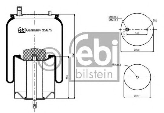 Пневмоподушка підвіски FEBI BILSTEIN 35675