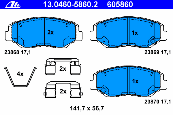 Тормозные колодки ATE 13.0460-5860.2