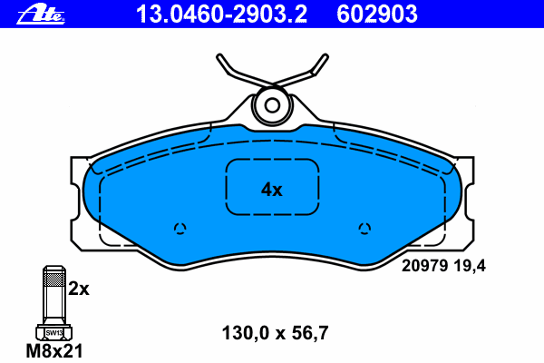 Тормозные колодки ATE 13.0460-2903.2