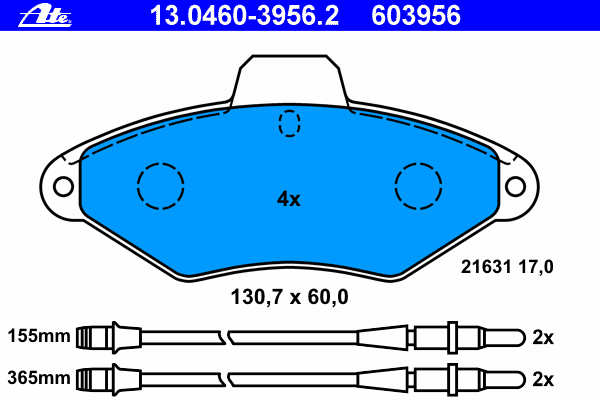 Тормозные колодки ATE 13.0460-3956.2