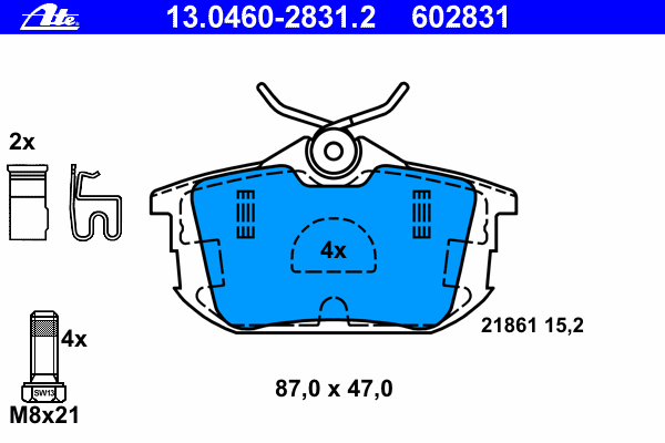 Тормозные колодки ATE 13.0460-2831.2