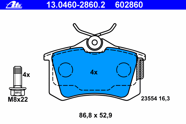 Тормозные колодки ATE 13.0460-2860.2