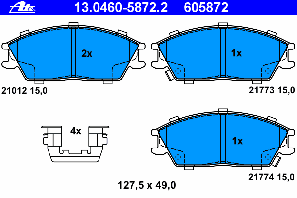 Тормозные колодки ATE 13.0460-5872.2