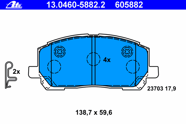 Тормозные колодки ATE 13.0460-5882.2