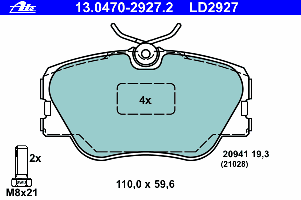Тормозные колодки ATE 13.0470-2927.2 ATE Ceramic
