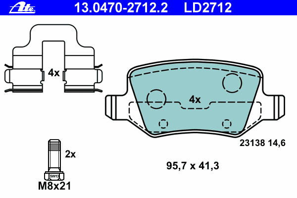 Тормозные колодки ATE 13.0470-2712.2 ATE Ceramic