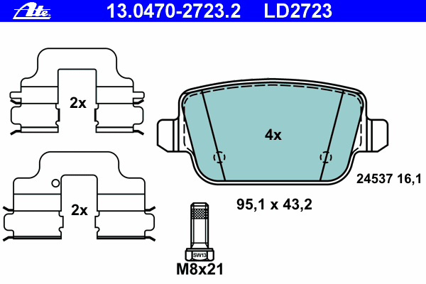 Тормозные колодки ATE 13.0470-2723.2 ATE Ceramic