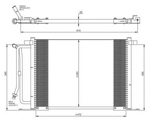 Радиатор кондиционера NRF 35250