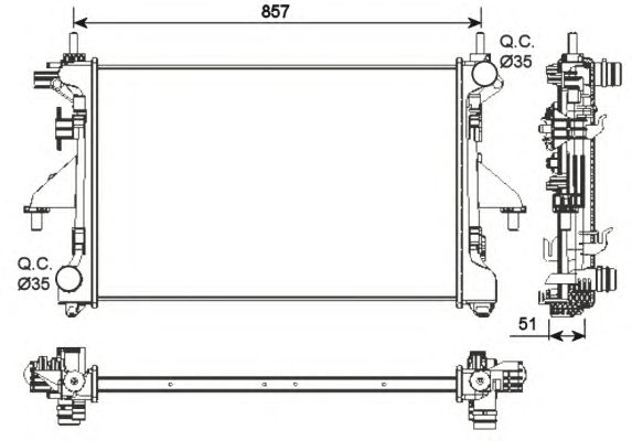 Радиатор, охлаждение двигателя NRF 54203