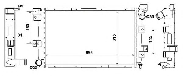 Радиатор, охлаждение двигателя NRF 58061