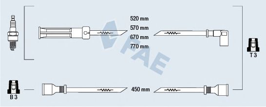 Комплект высоковольтных проводов FAE 83450