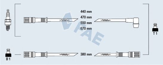 Комплект высоковольтных проводов FAE 83490
