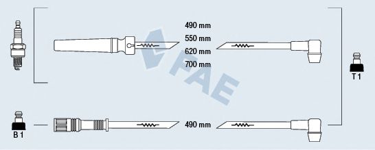 Комплект высоковольтных проводов FAE 85970