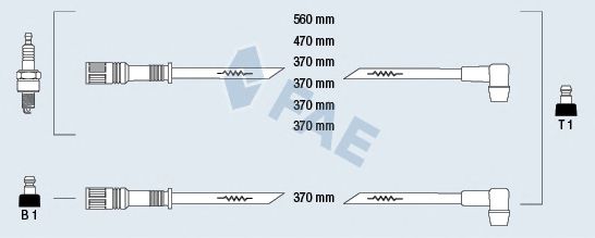 Комплект высоковольтных проводов FAE 86010