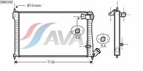 Радиатор, охлаждение двигателя AVA QUALITY COOLING CNA2102