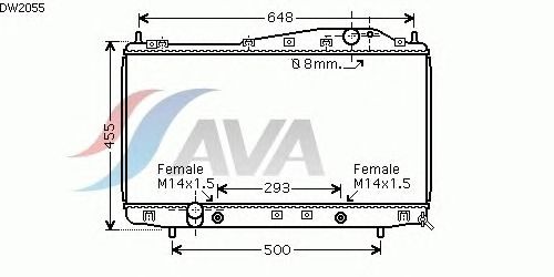 Радиатор, охлаждение двигателя AVA QUALITY COOLING DW2055