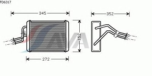 Радиатор отопителя AVA QUALITY COOLING FD6317