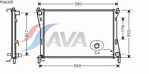 Радиатор, охлаждение двигателя AVA QUALITY COOLING FDA2325